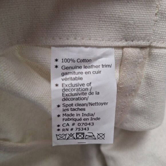 Laura Ashley Canvas Tote Bag Large Floral Boho Wide Purple Handles Reusable - Picture 5 of 10